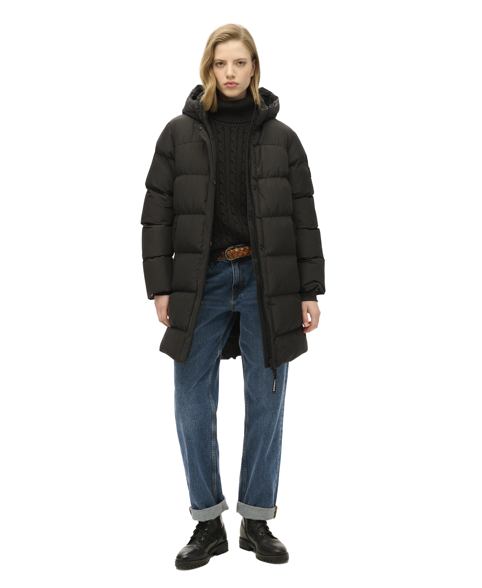 SUPERDRY, W Hood Sport Puff Mid Jkt