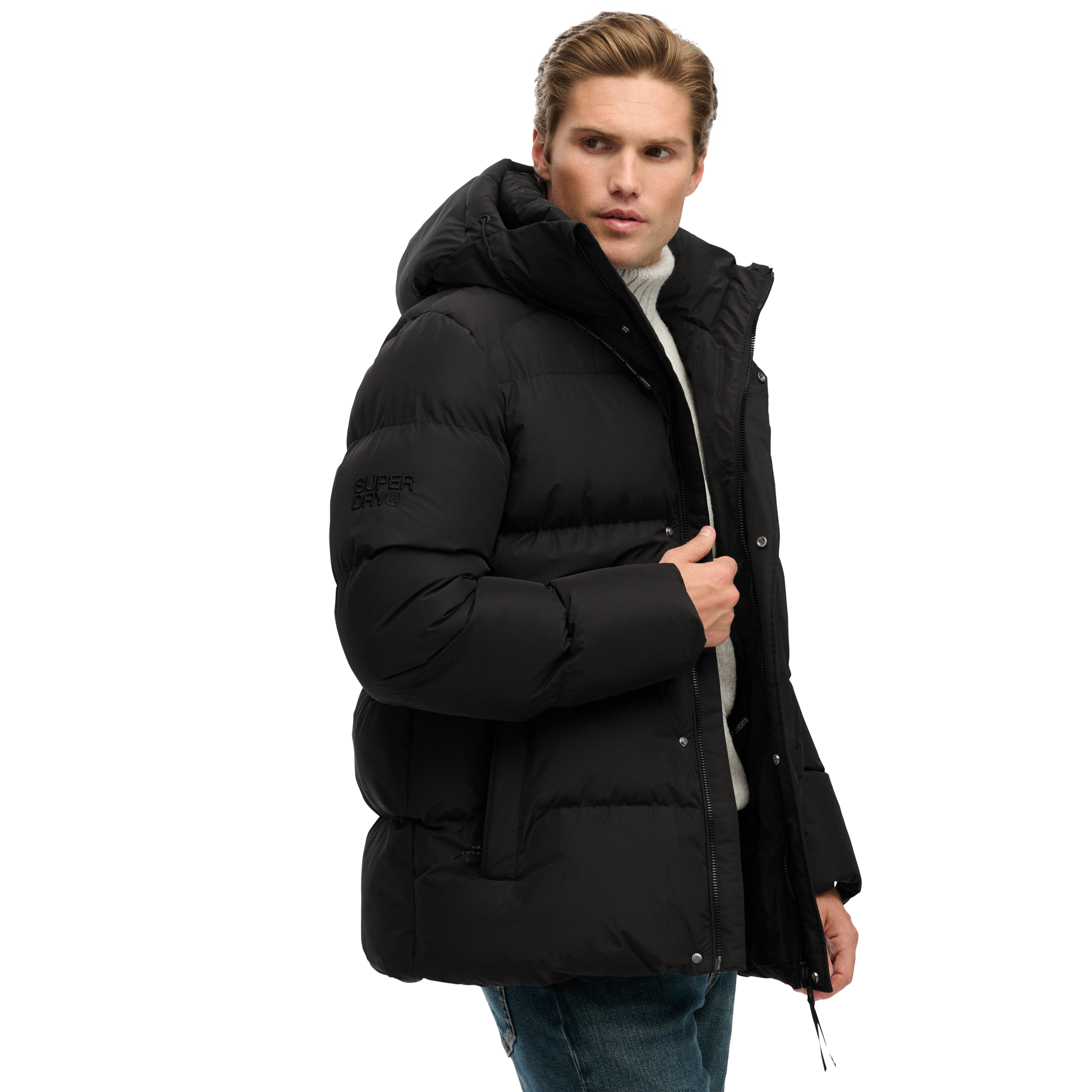 SUPERDRY, M Hooded 5 Baffle Sports Puffer