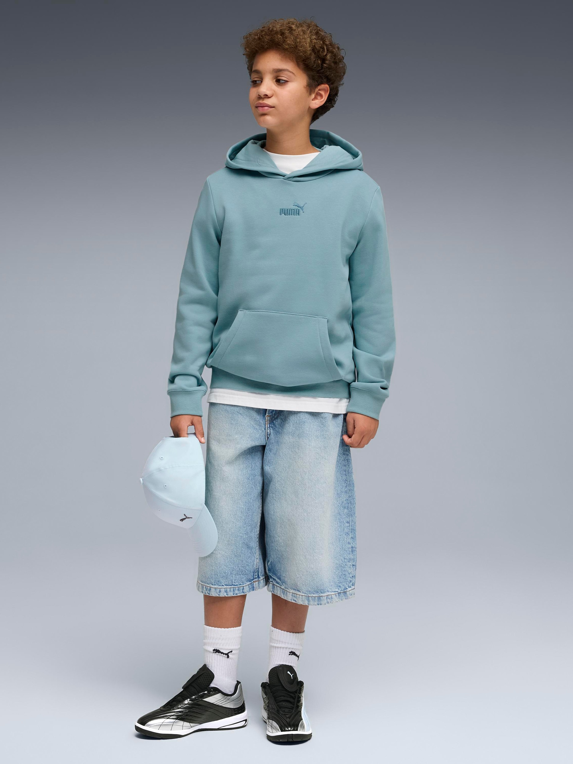 PUMA, J ESS SMALL NO.1 LOGO CENTERED HOODIE FL B