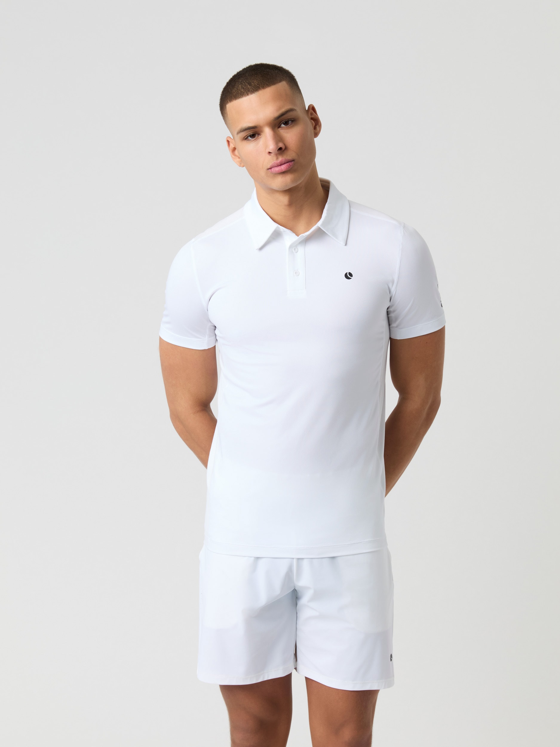 
BJ&Ouml;RN BORG, 
Ace Mesh Panel Polo Shirt, 
Detail 1
