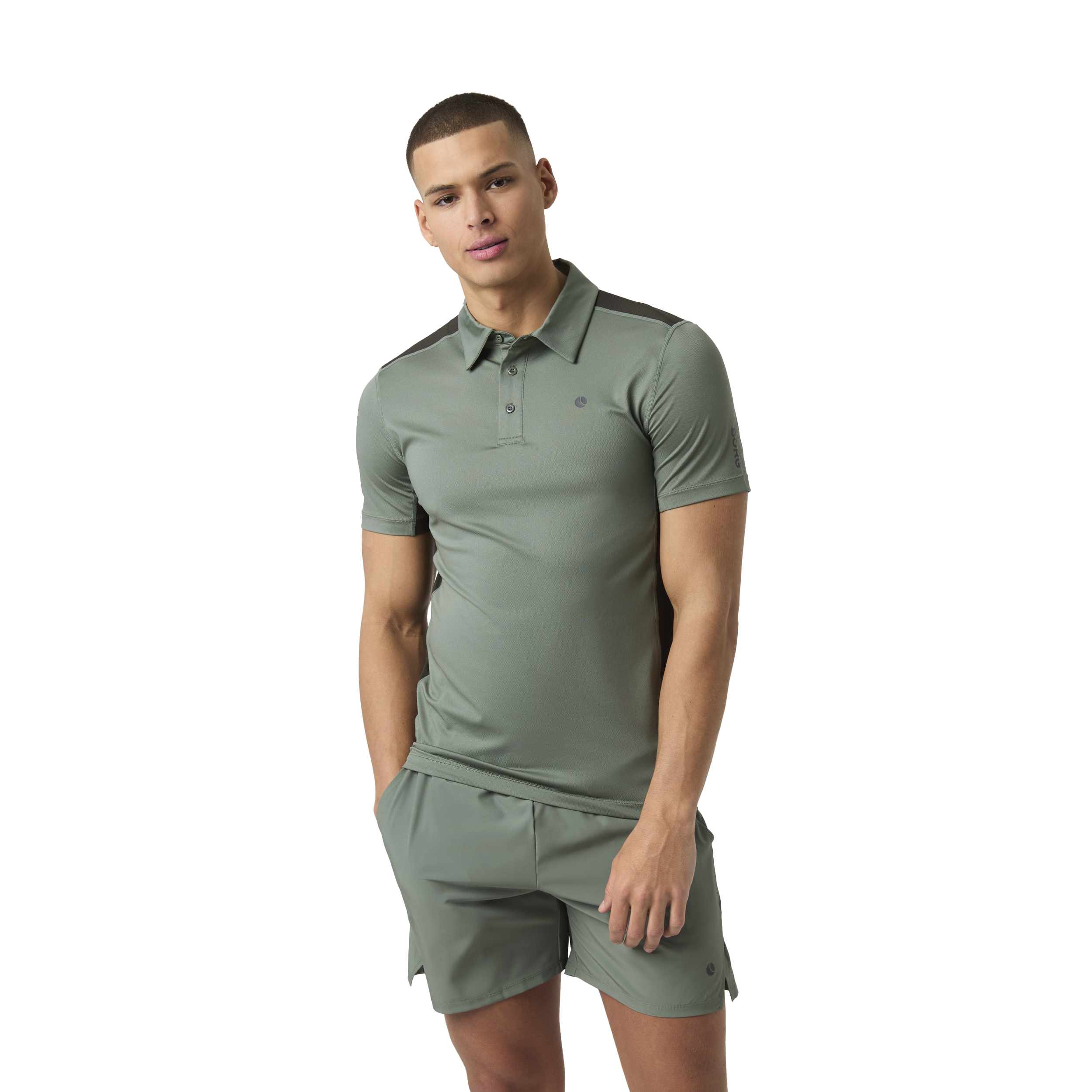 
BJ&Ouml;RN BORG, 
Ace Mesh Panel Polo Shirt, 
Detail 1
