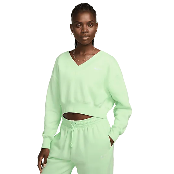 393611103104 NIKE W Phnx Flc Crop Vneck 393611103104 NIKE W Phnx Flc Crop Vneck Model01 Detail