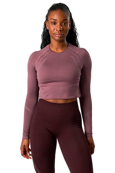 707764102101 ICANIWILL  Impact Seamless Ls Crop Top 707764102101 ICANIWILL Impact Seamless Ls Crop Top  Model01 Detail