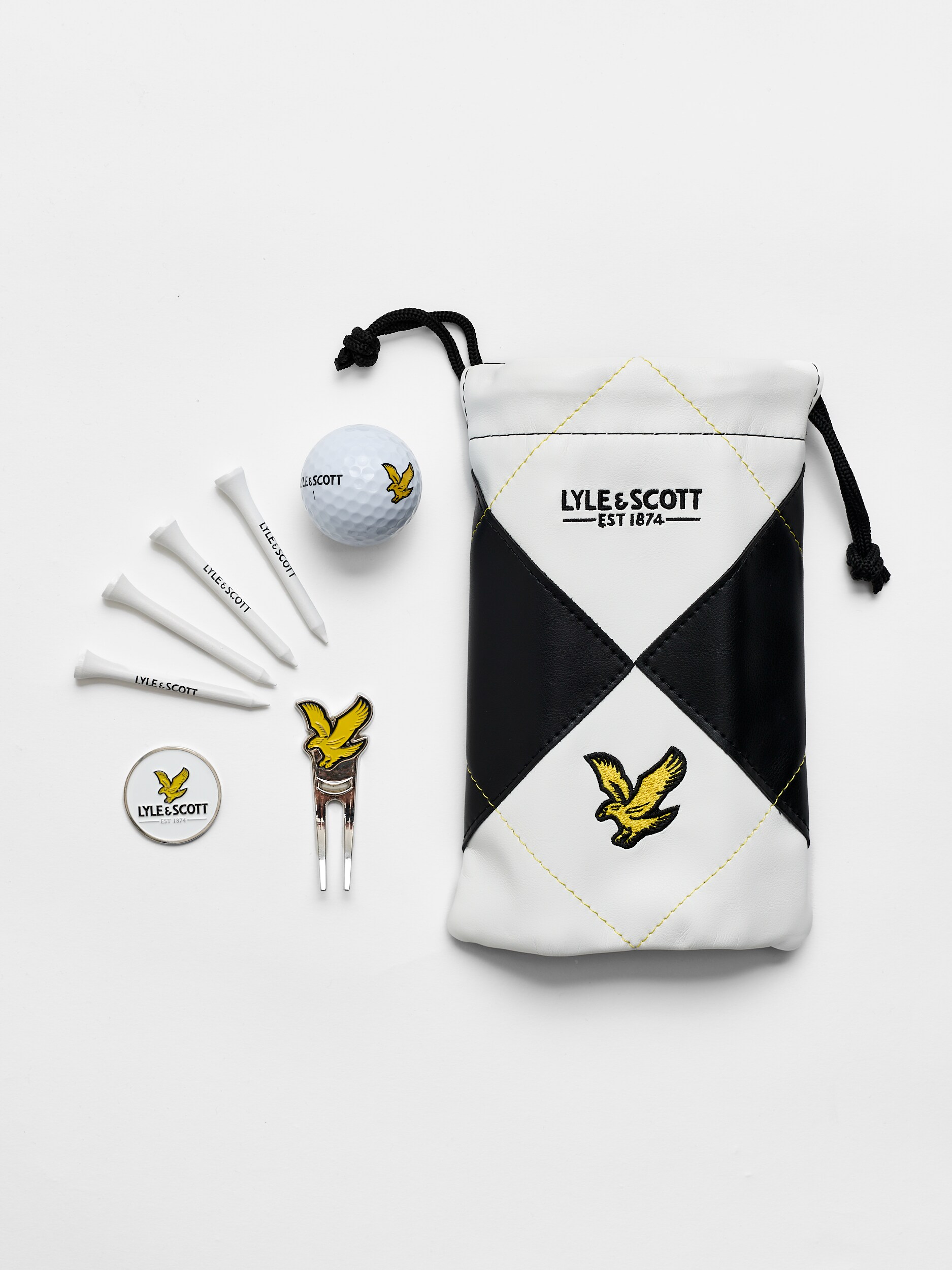 
LYLE & SCOTT, 
ARGYLE LINKS POUCH GIFT, 
Detail 1
