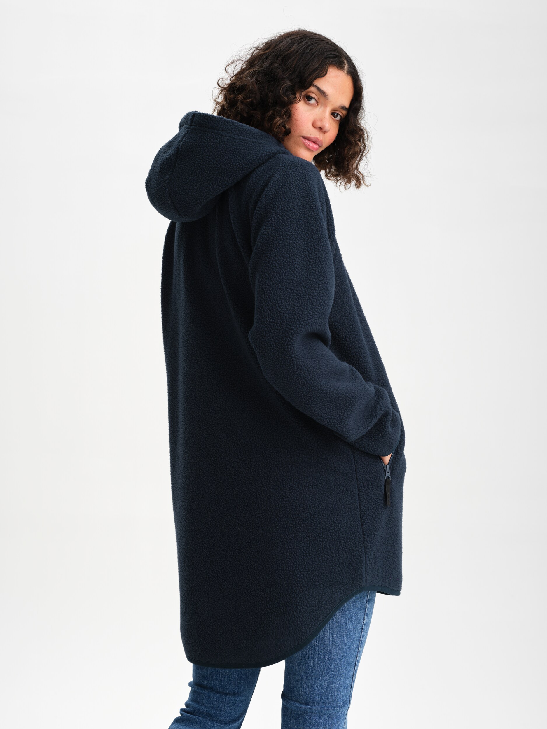 EVEREST, Pile Long Hood, l&aring;ng fleecetr&ouml;ja, dam