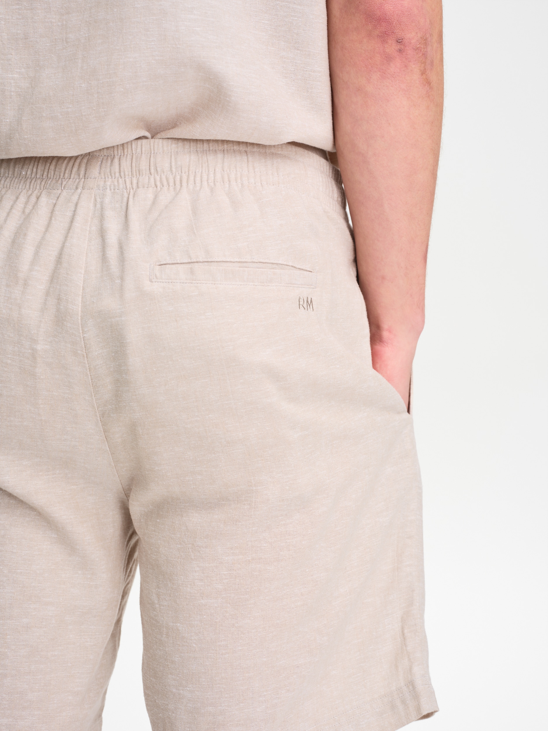 RACE MARINE, M COAST LINEN SHORTS