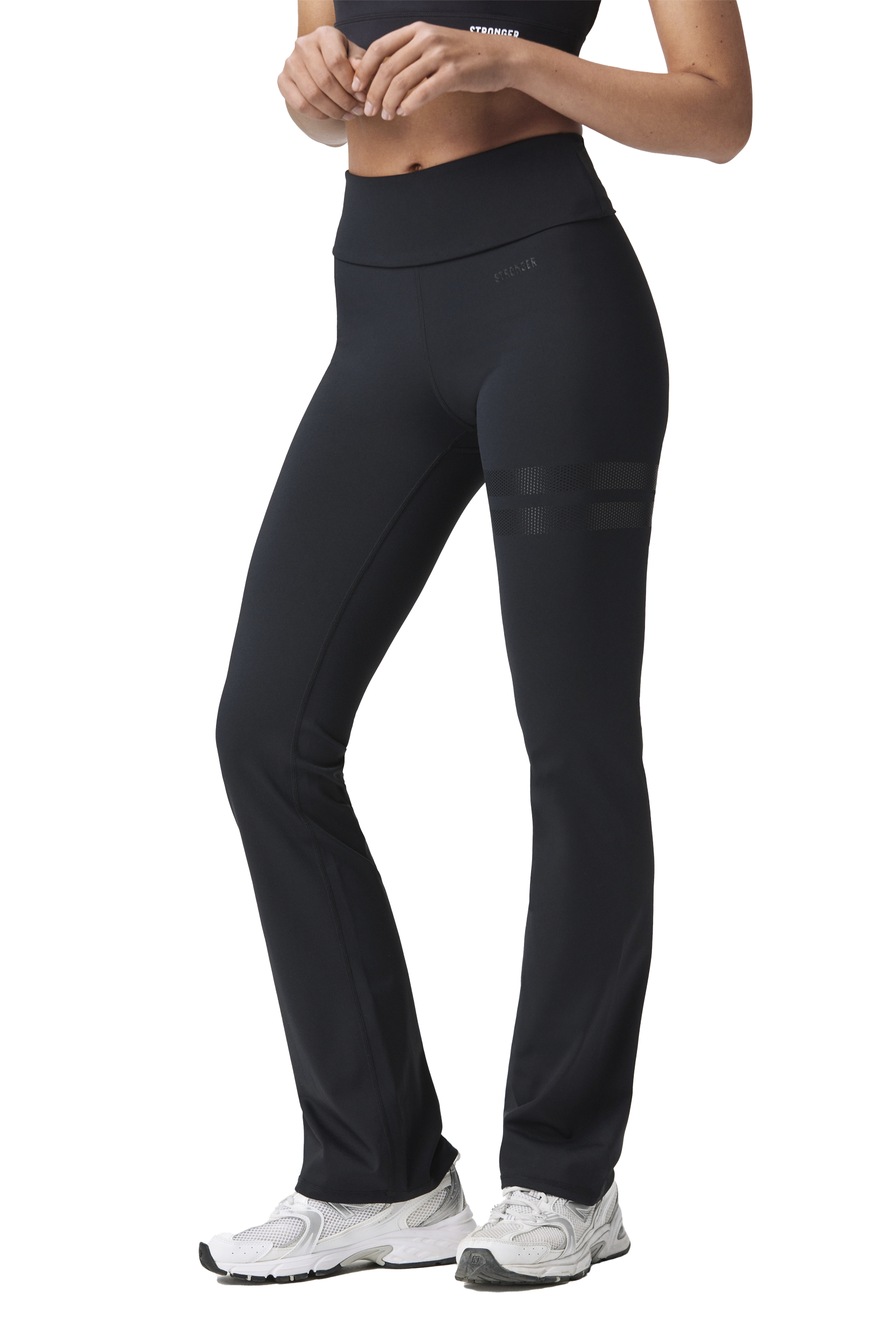 STRONGER, Fold Over Flared Leggings