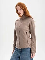 W ZIP FLEECE JACKET - ASH PURPLE STRIPE Model01 Small1x1