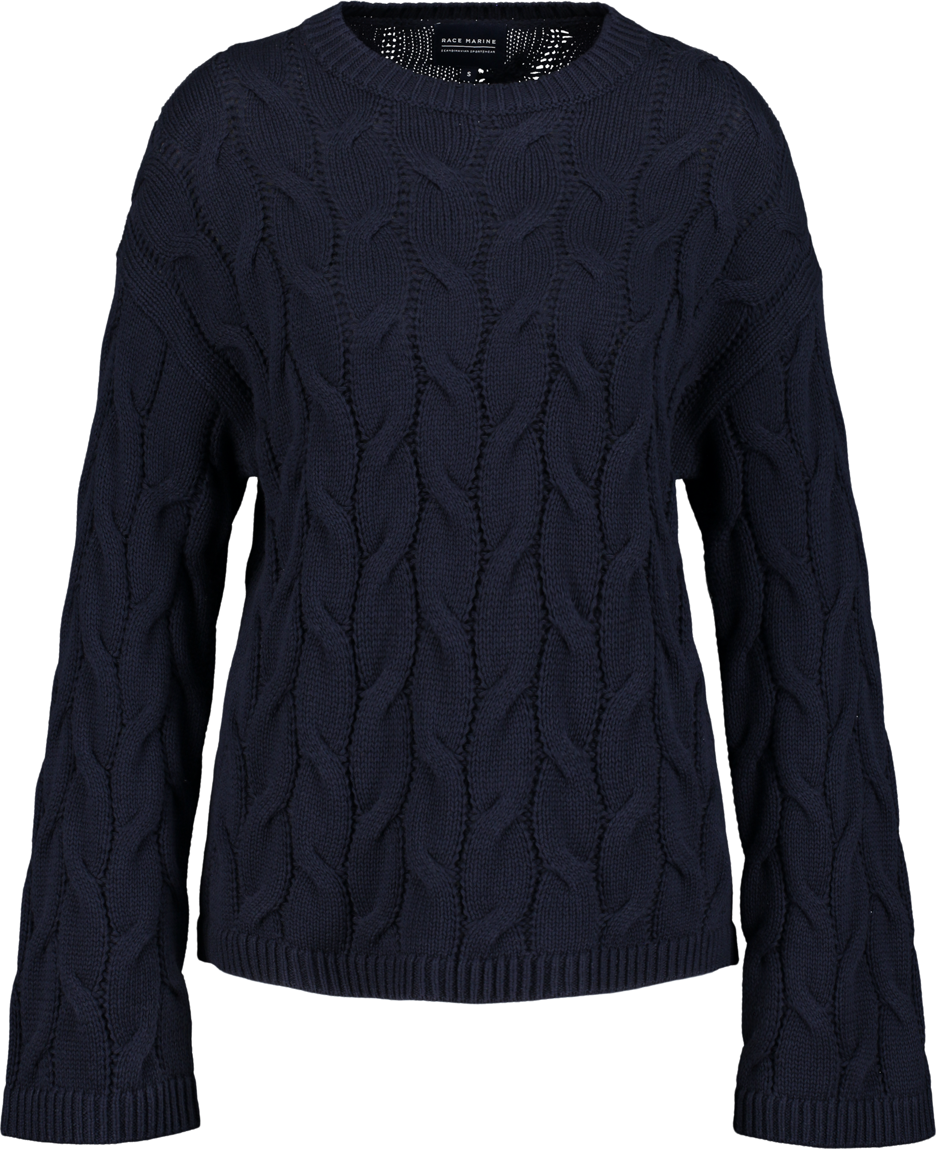 
RACE MARINE, 
W CABLE KNIT SWEATER, 
Detail 1

