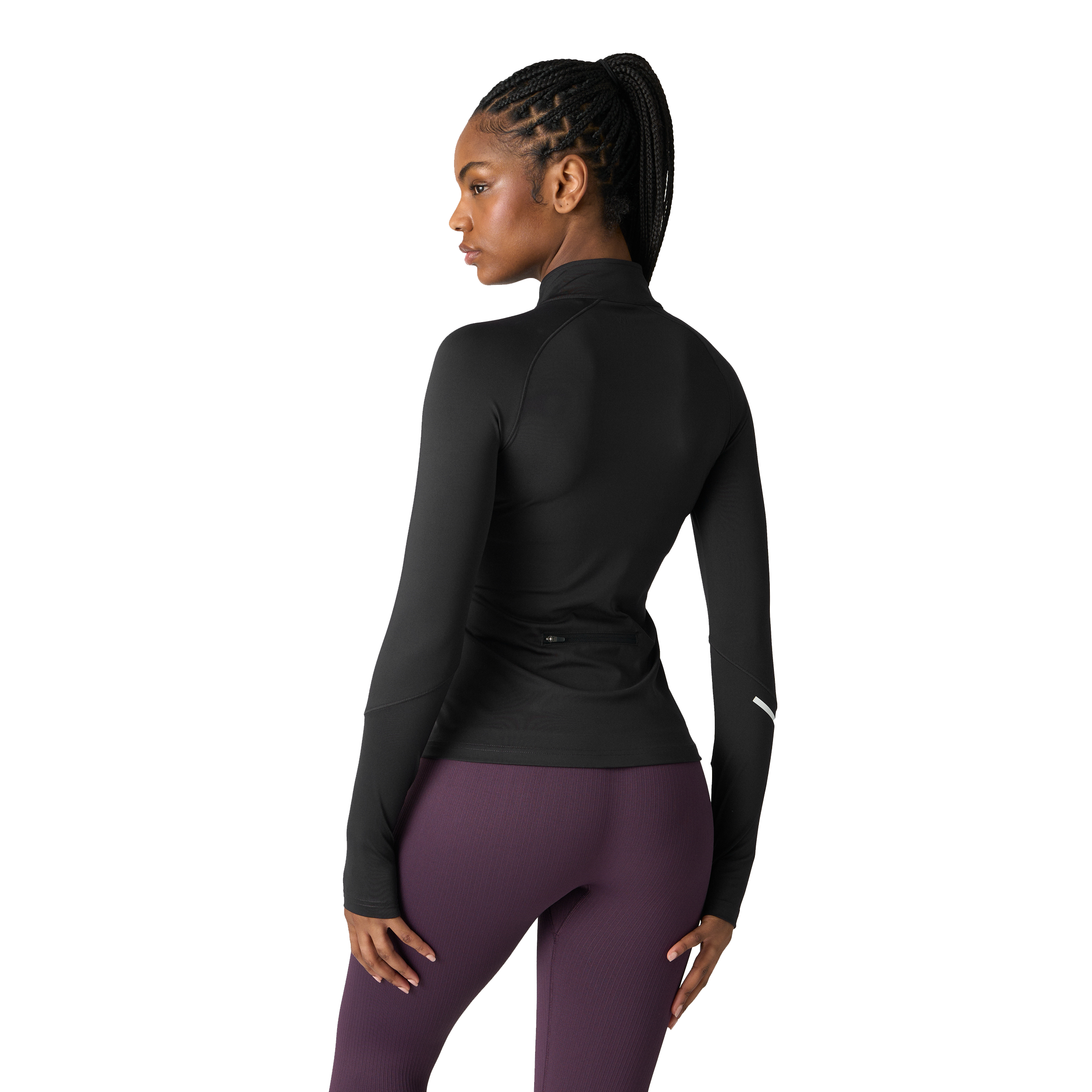 ICANIWILL, Everyday Long Sleeve 1/4 Stripe Zipper