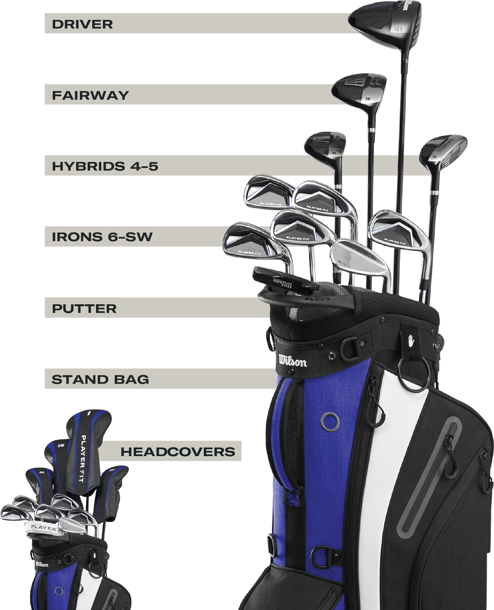 WILSON, M PLAYER FIT RH STEEL SET