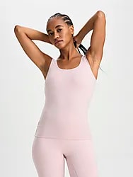 W SOFT FITNESS SINGLET - TIMID PINK Model01 Small1x1