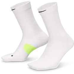 U Nike Running Midweight Crew Socks - White/volt Standard Small1x1