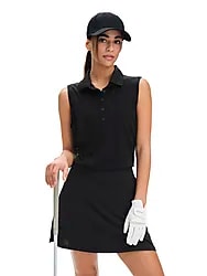 GOLF MESH SLEEVELESS POLO W - BLACK Model01 Small1x1