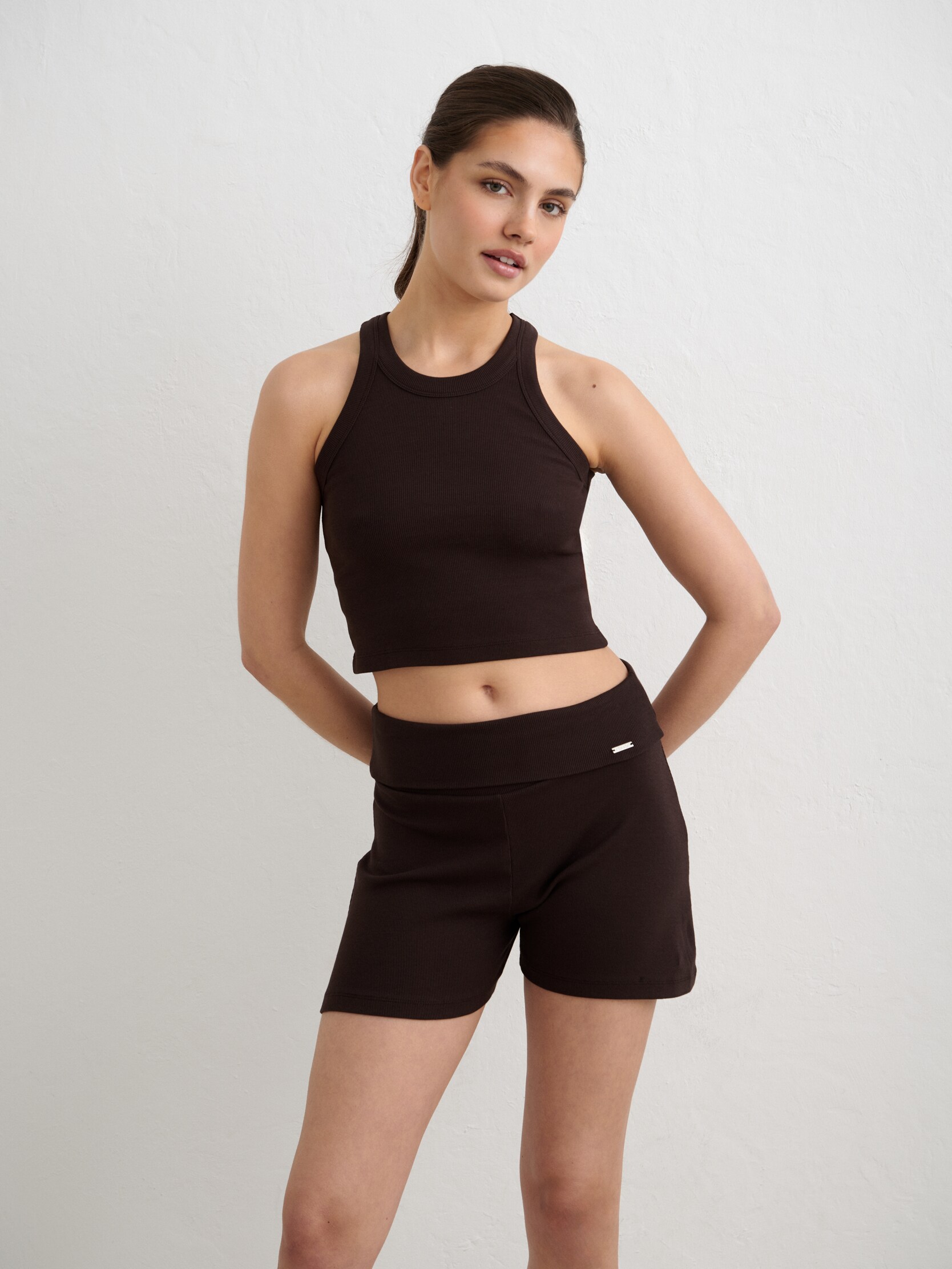 
AIM&acute;N, 
W Ease Ribbed Shorts, 
Detail 1
