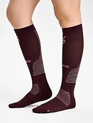 Advanced Wool Compression Ski Sock - Bordeaux Model01 Small1x1