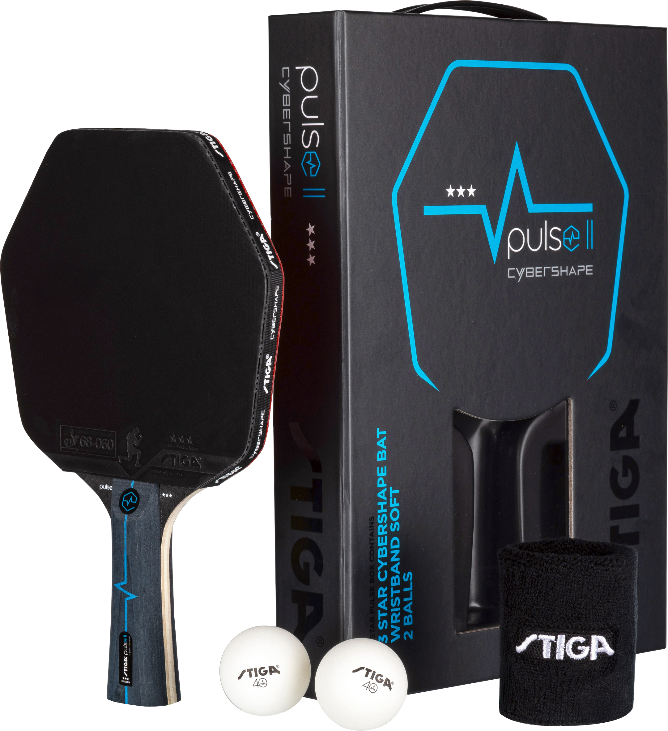
STIGA, 
SET PULSE BOX II 3-STAR, 
Detail 1
