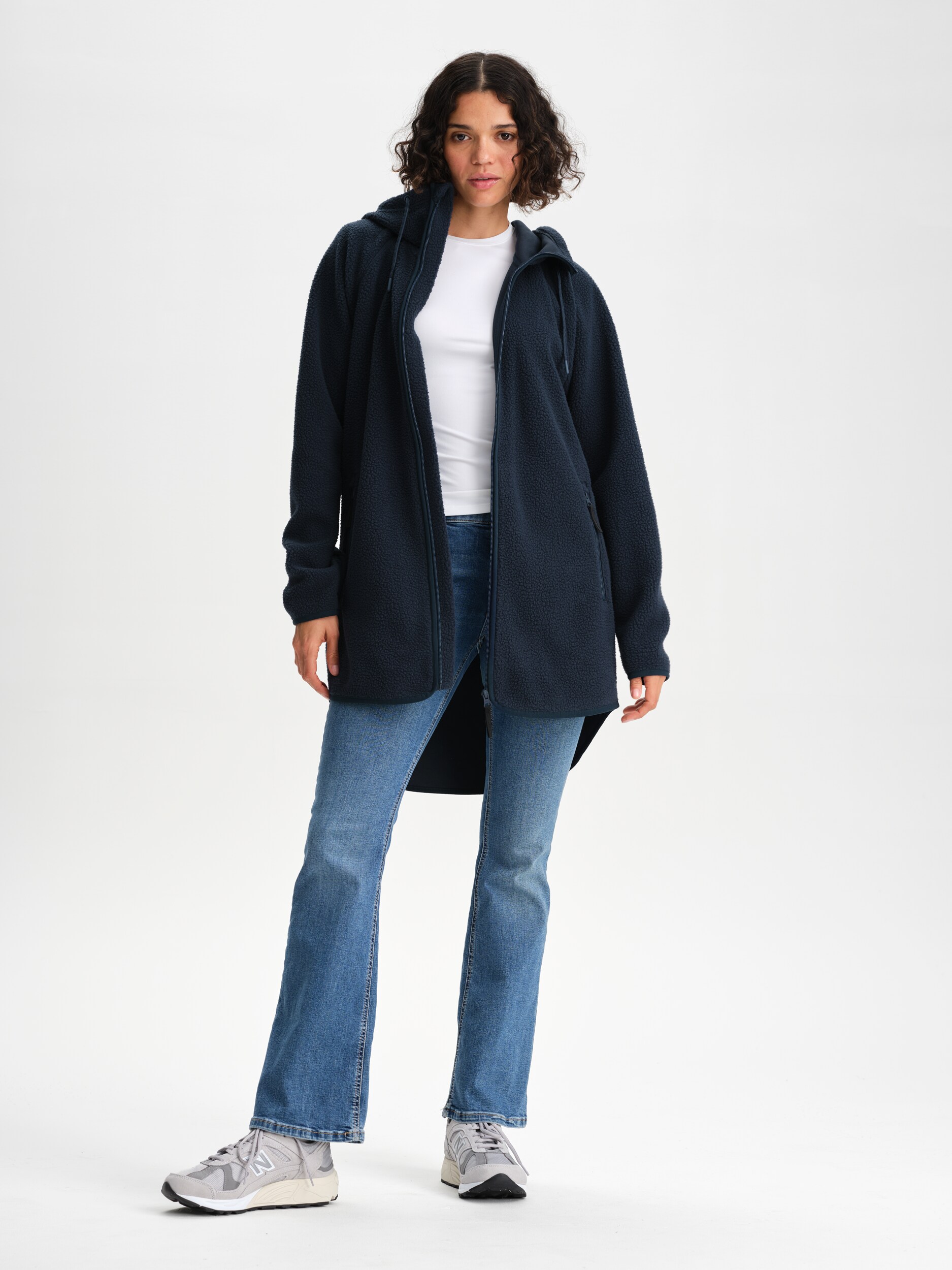 EVEREST, Pile Long Hood, l&aring;ng fleecetr&ouml;ja, dam