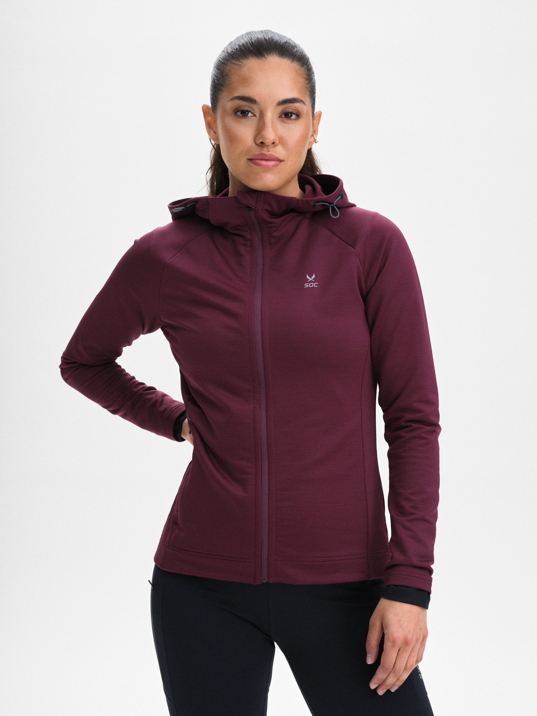 
SOC, 
W Run Zip Hood, 
Detail 1
