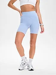 W Soft Fitness Shorts - DUSTY BLUE Model01 Small1x1