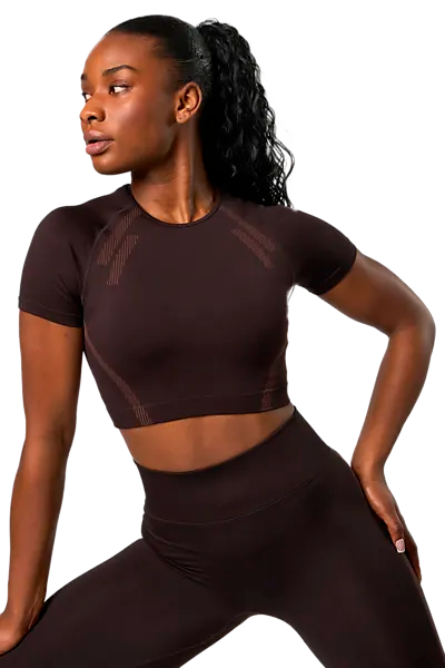 707760103104 ICANIWILL  Impact Seamless Cropped T-Shirt W 707760103104 ICANIWILL Impact Seamless Cropped T-Shirt W  Model01 Detail