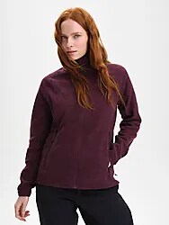 W ZIP FLEECE JACKET - MAUVE WINE MELANGE Model01 Small1x1