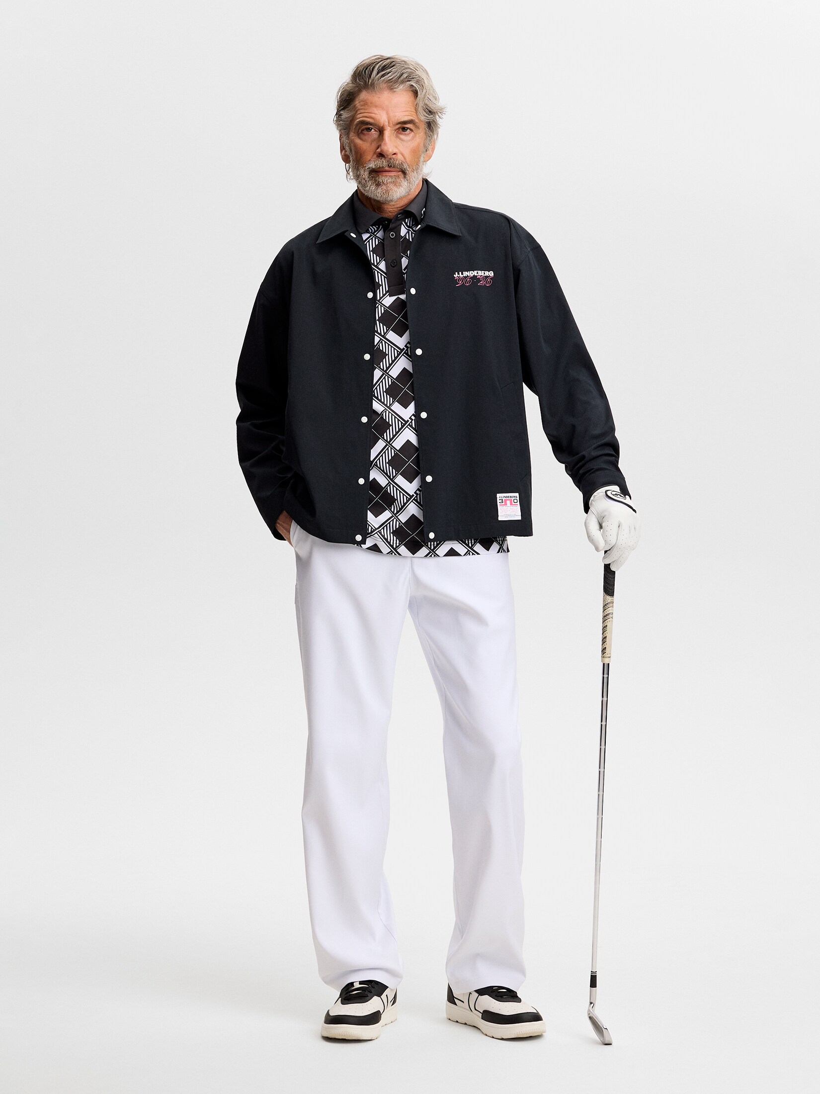 J LINDEBERG, 30Y TOUR TECH ARGYLE POLO