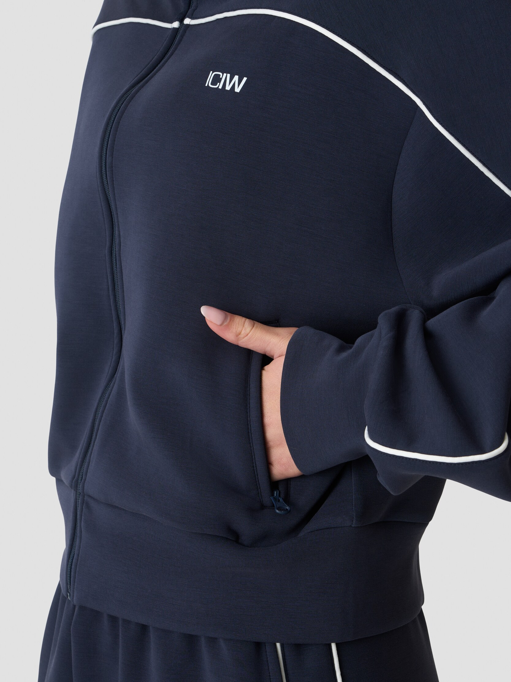 ICANIWILL, W CONTRAST REGULAR ZIP JKT