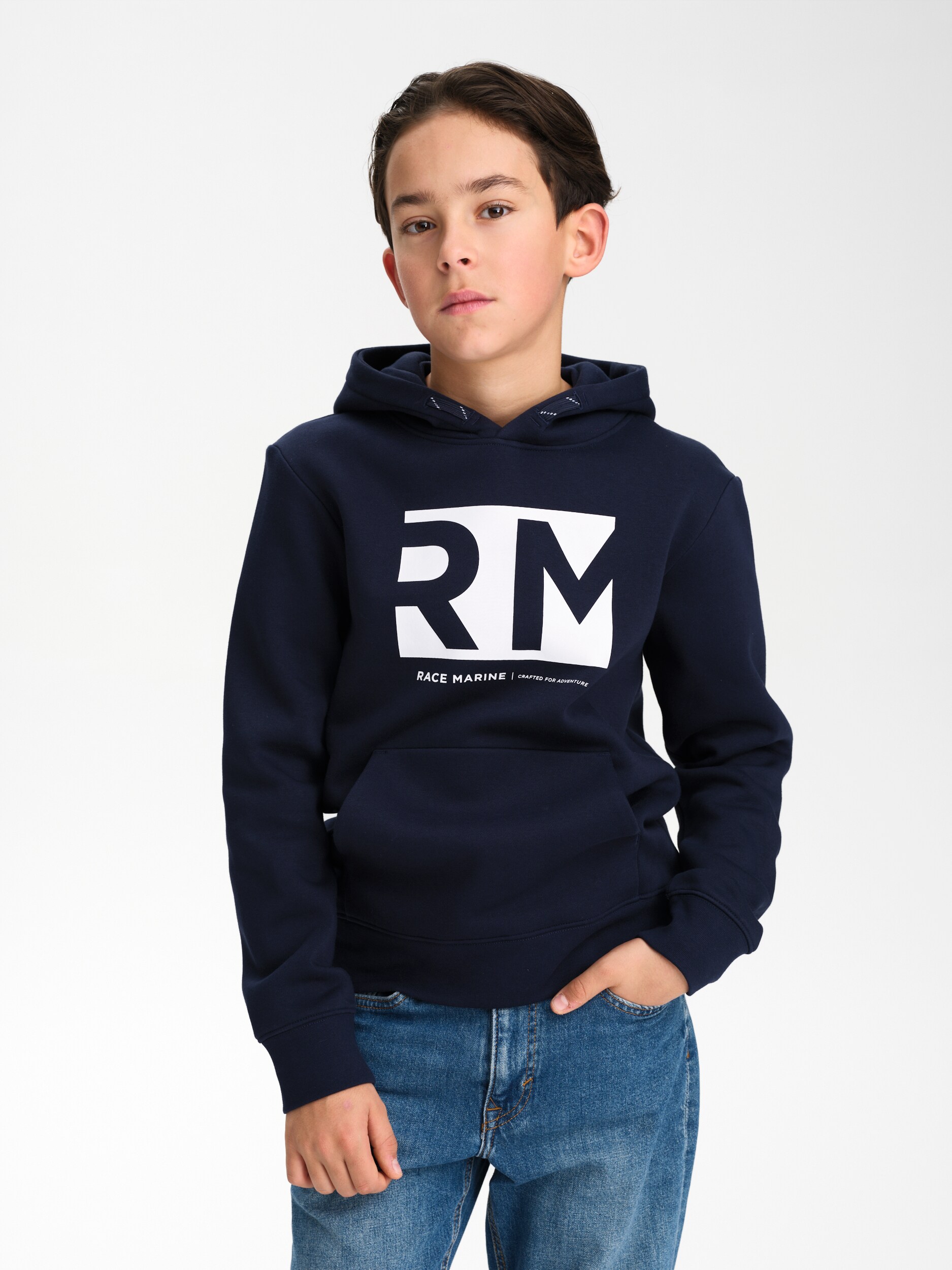 
RACE MARINE, 
J RACE LOGO HOOD, 
Detail 1
