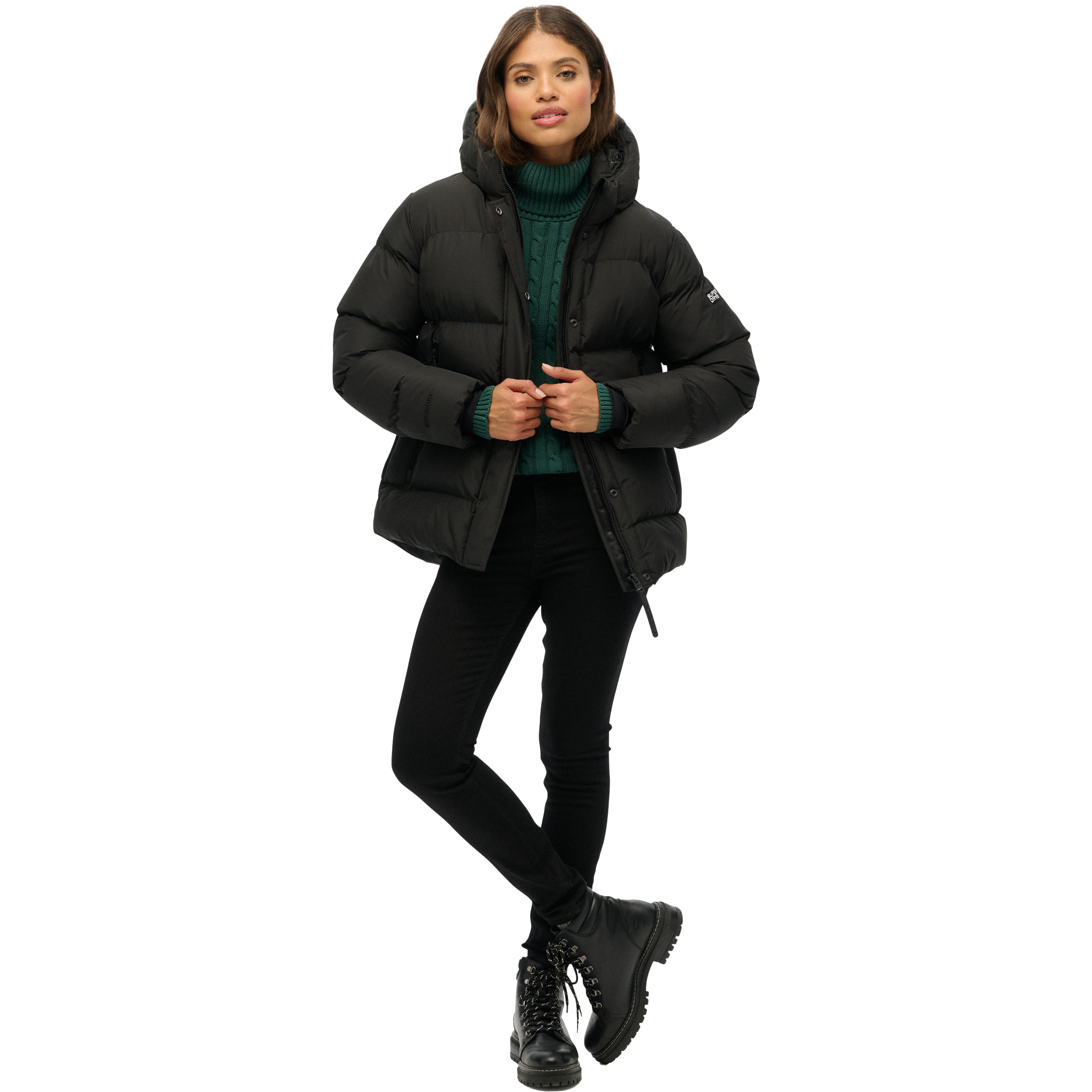 SUPERDRY, W Hood 5 Baffle Sport Puff