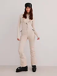 Stretch Thermo Bib Pants - Café Au Lait Model01 Small1x1