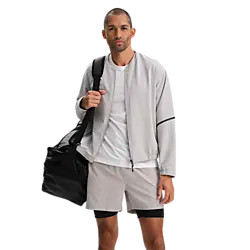 M Workout Jacket - Grey Beige Model01 Small1x1