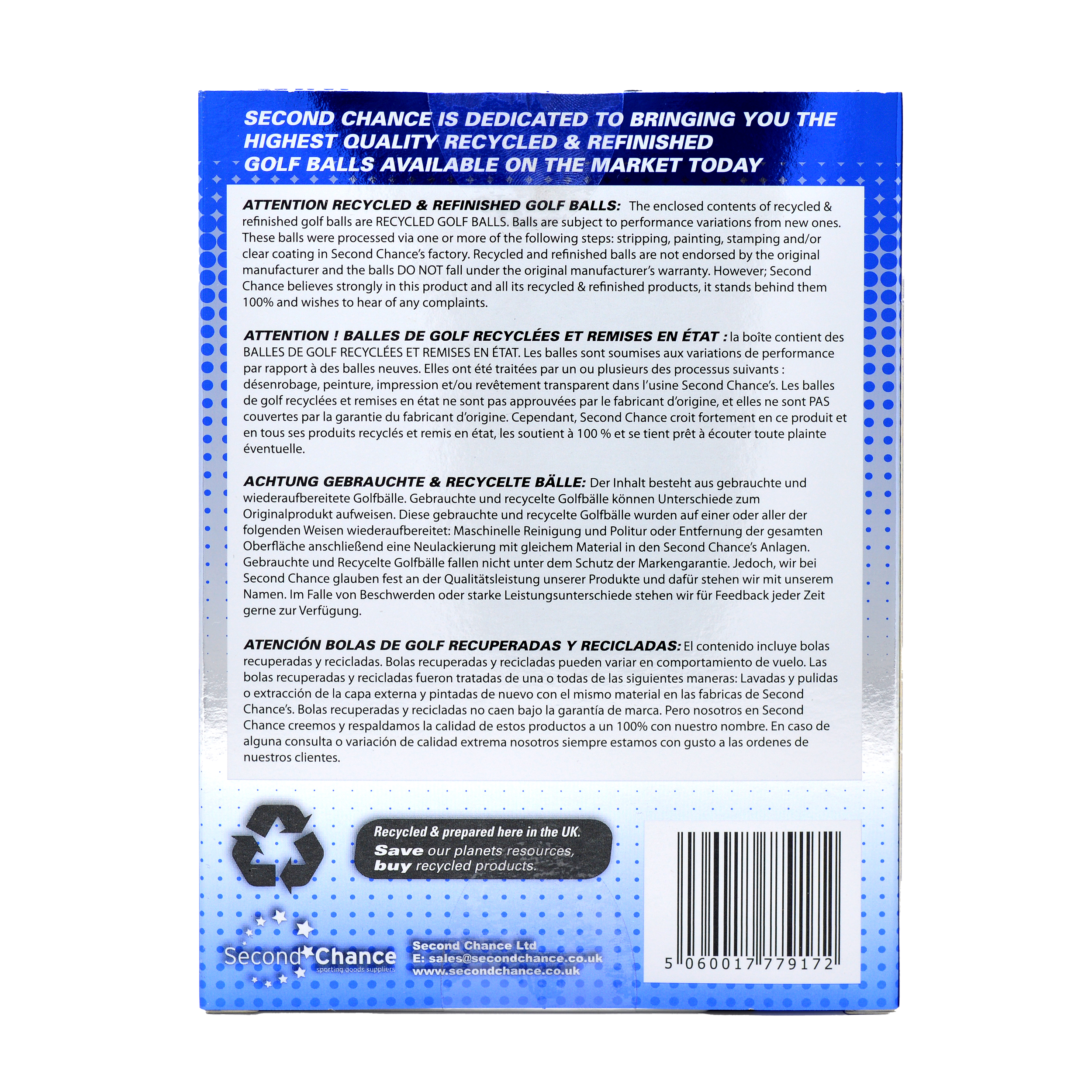 SECOND CHANCE, 12 TOURSOFT GRADE A