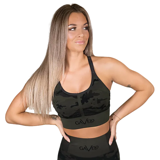 322422101101 GAVELO W Seamless Black Sports Bra 322422101101 GAVELO W Seamless Black Sports Bra Model01 Detail