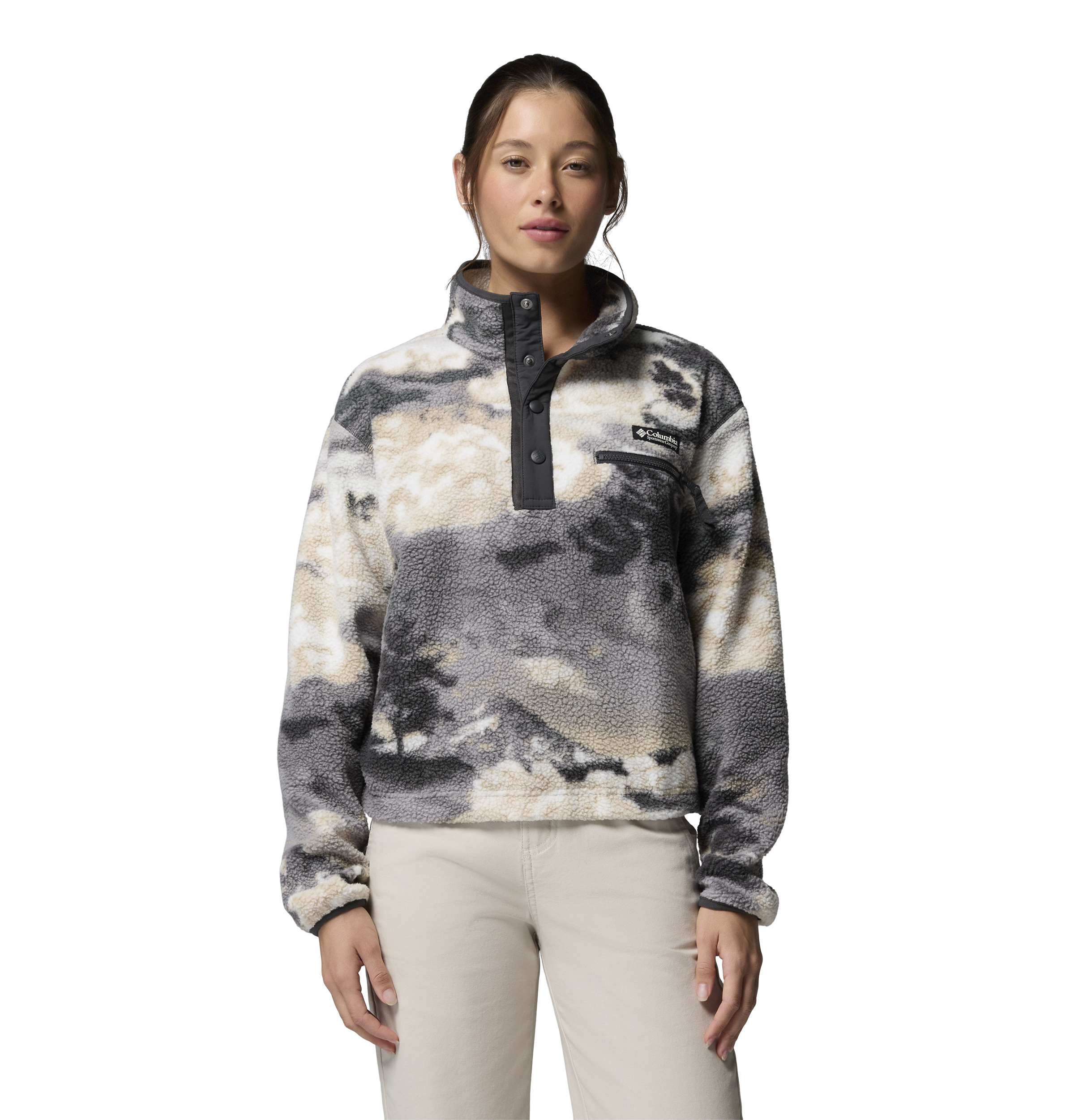 
COLUMBIA, 
W Helvetia&trade; Ii Printed Cropped Half Snap, 
Detail 1
