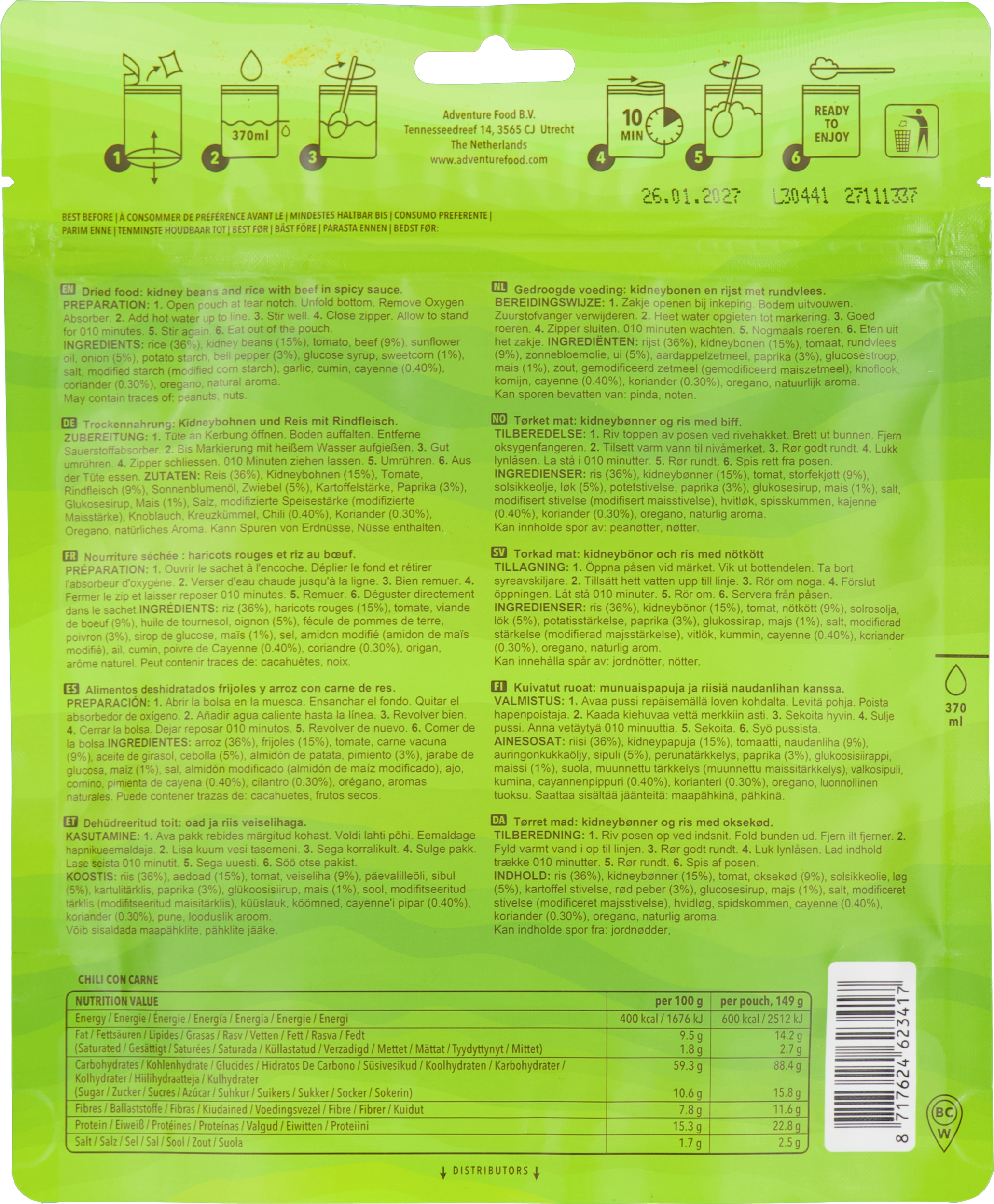 ADVENTURE FOOD, Frystorkad Mat