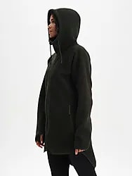 Pile Long Hood, Pitkä Fleecetakki, Naisten - DEEP GREEN Model01 Small1x1