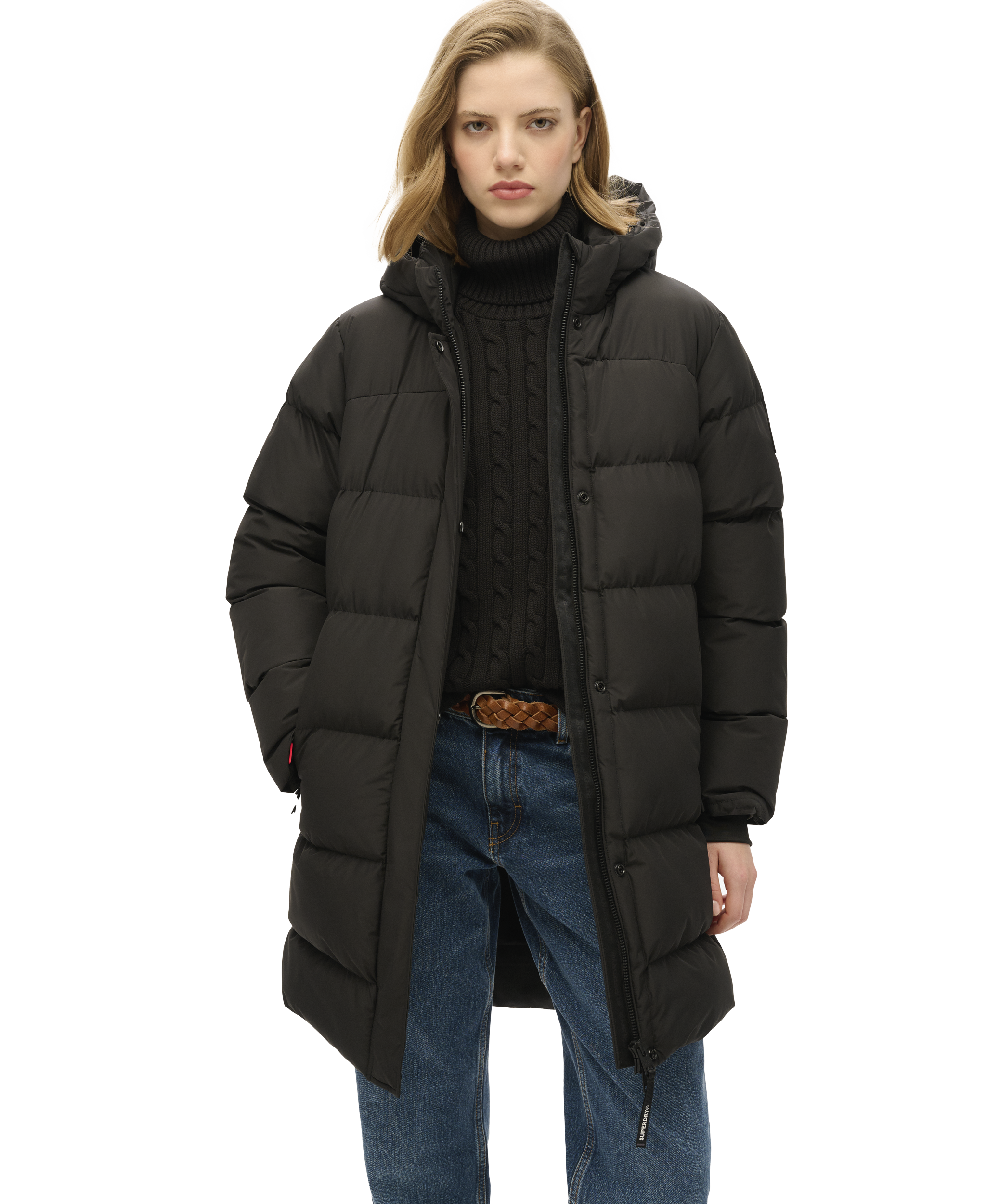 SUPERDRY, W Hood Sport Puff Mid Jkt