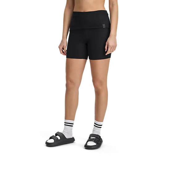 401793101101 SOC W Rib Fold Shorts 401793101101 SOC W Rib Fold Shorts Model01 Detail
