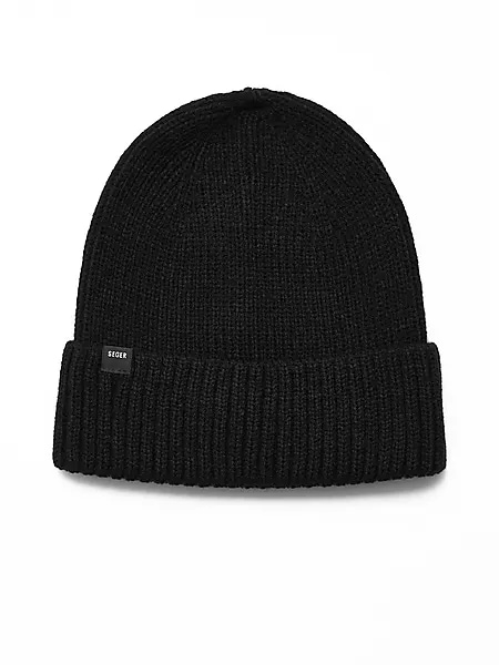 708385101101 SEGER  Seg Ribbed Beanie W Embrodery Sr 708385101101 SEGER Seg Ribbed Beanie W Embrodery Sr  Model01 Detail
