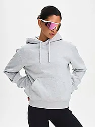 Core Sweat Hood, Huppari, Naisten - Lt. Grey Melange Model01 Small1x1