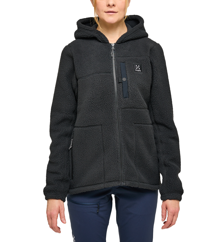 
HAGL&Ouml;FS, 
MALUNG PILE HOOD WOMEN, 
Detail 1
