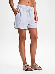 W SEA SIDE LINEN SHORTS - WILD BLUE/WHITE Model01 Small1x1