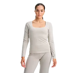 W Soft Square Longsleeve - Grey Beige Model01 Small1x1