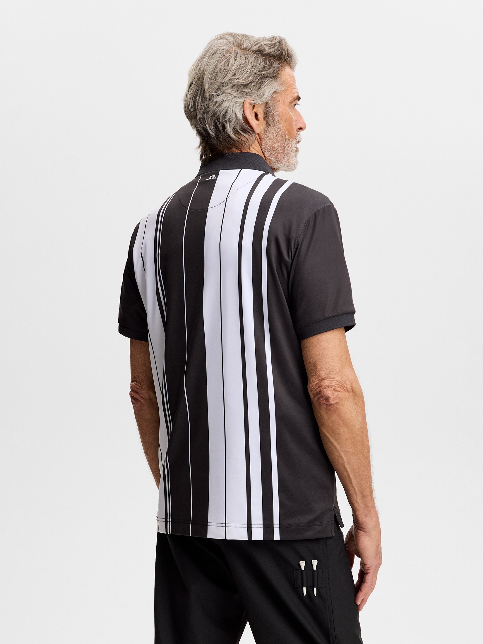 J LINDEBERG, 30Y TOUR TECH STRIPED POLO