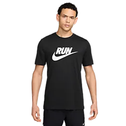 M Nk Df Tee Run Swoosh - Black Model01 Small1x1