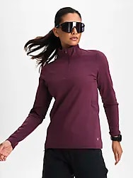 W Run Warm Half Zip - MAUVE WINE Model01 Small1x1