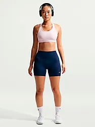 NIKE ONE WOMEN'S HIGH-WAISTED 5" BI - MIDNIGHT NAVY/WHT Model01 Small1x1