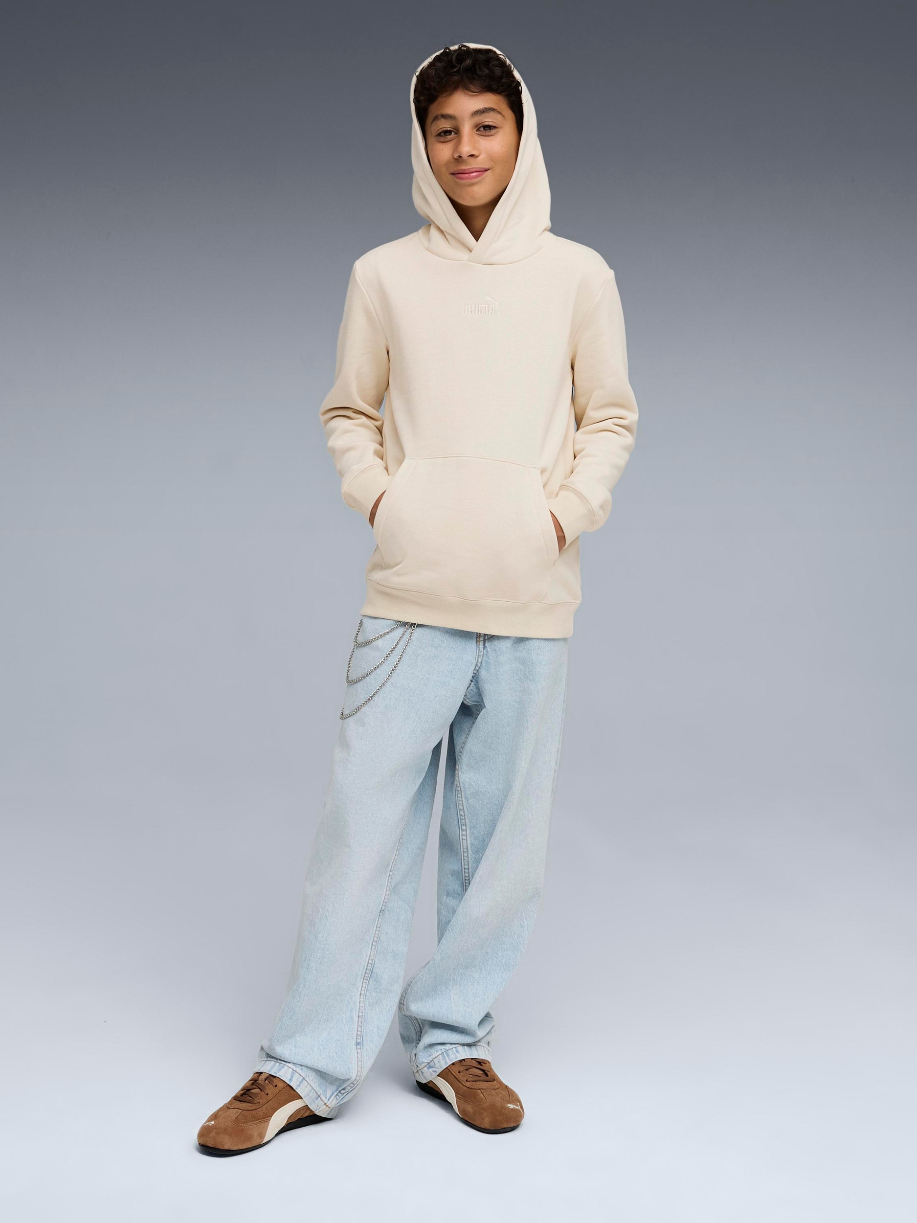 PUMA, J ESS SMALL NO.1 LOGO CENTERED HOODIE FL B