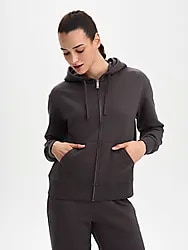 W Core Zip Hood - BROWN SLATE Model01 Small1x1